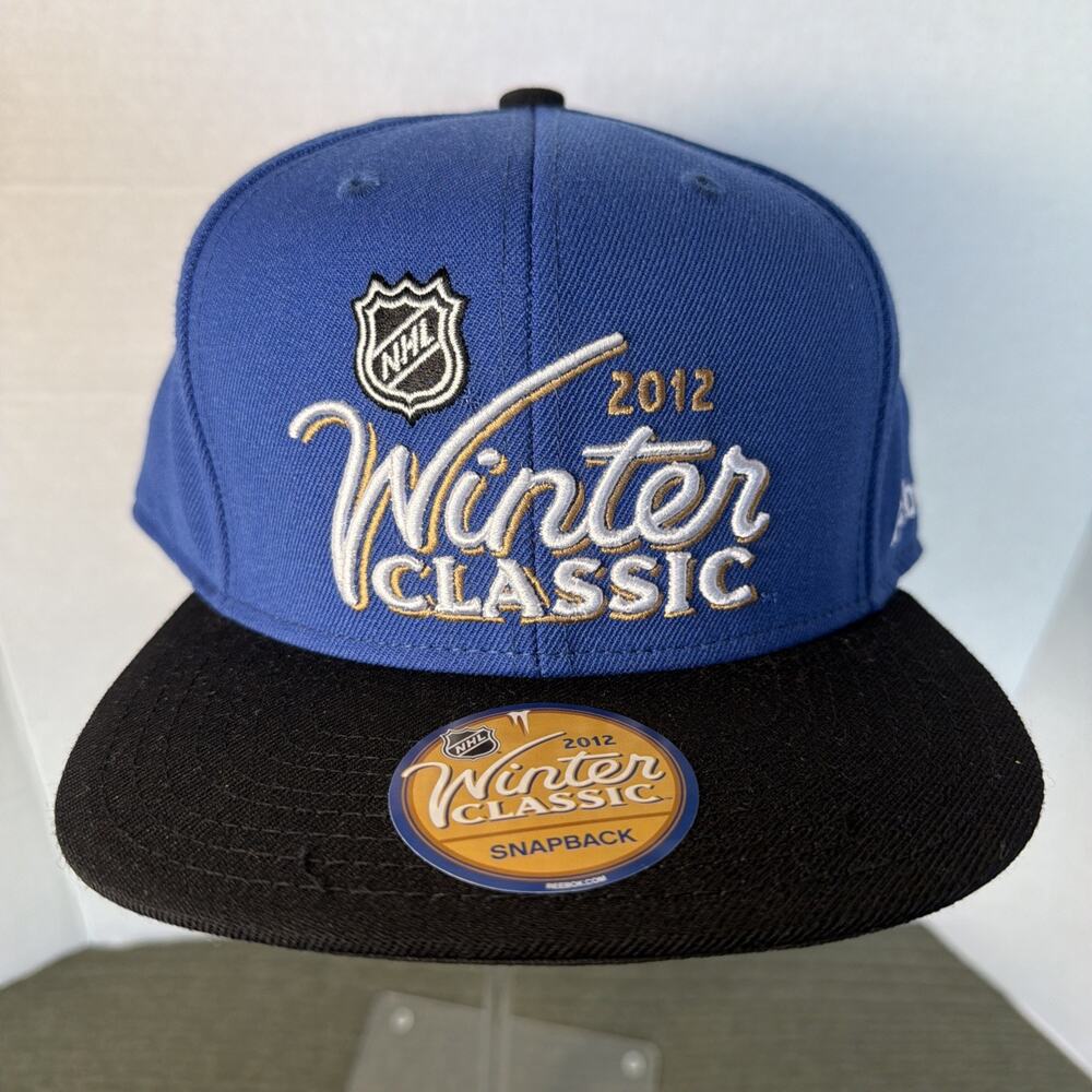 NHL Winter Classic 2012 Reebok Snapback Hat Cap Blue Black 100% Wool